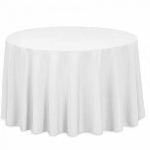 60" Round Table Cloth - White