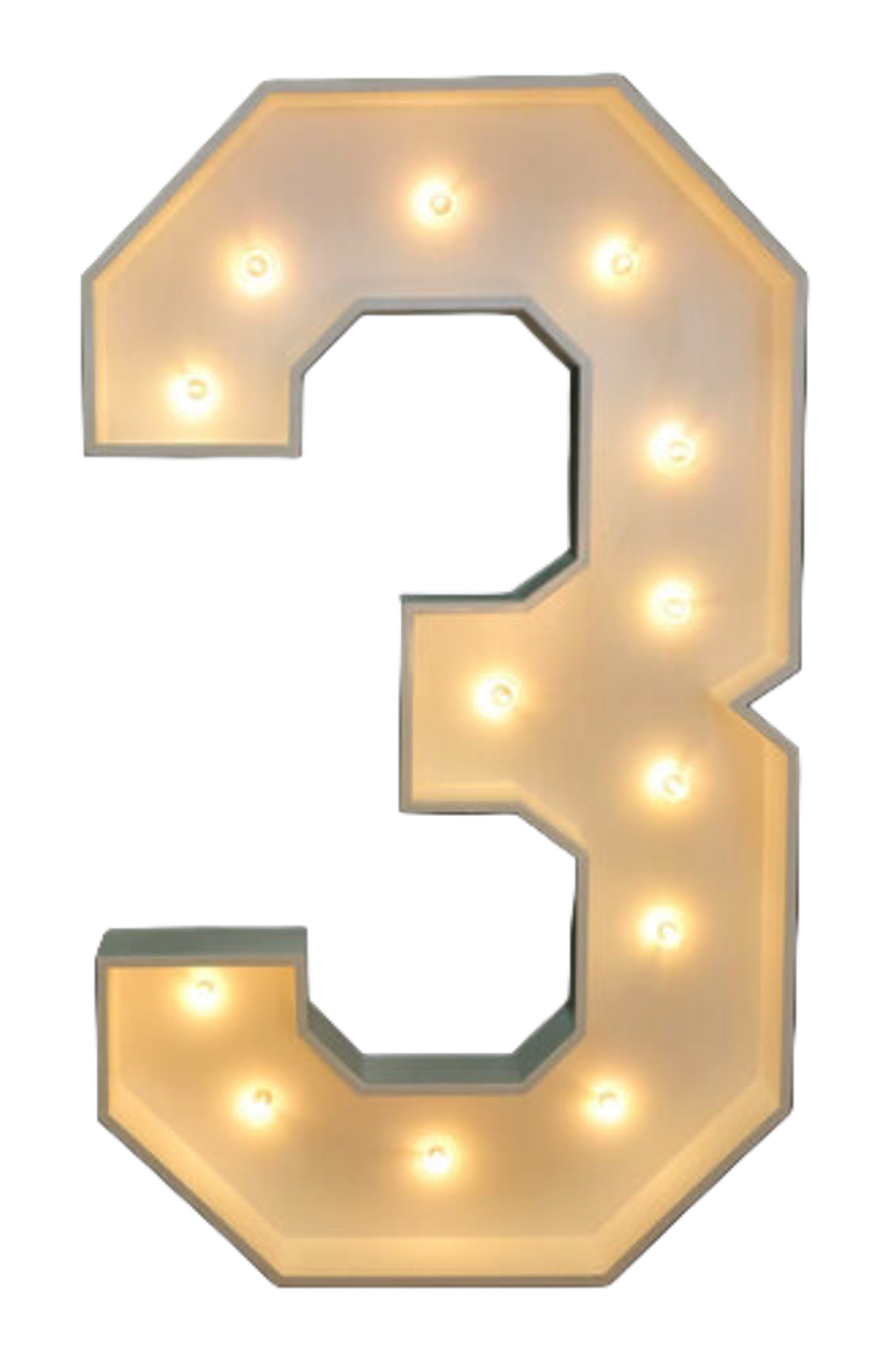 "3" Marquee Number