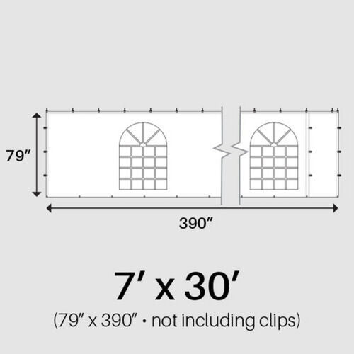 7' x 30' Cathedral Window Sidewall