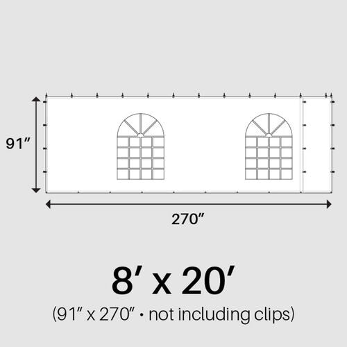 8' x 20' Window Sidewall