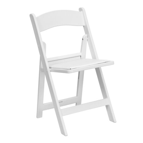 White Padded Folding Chair
